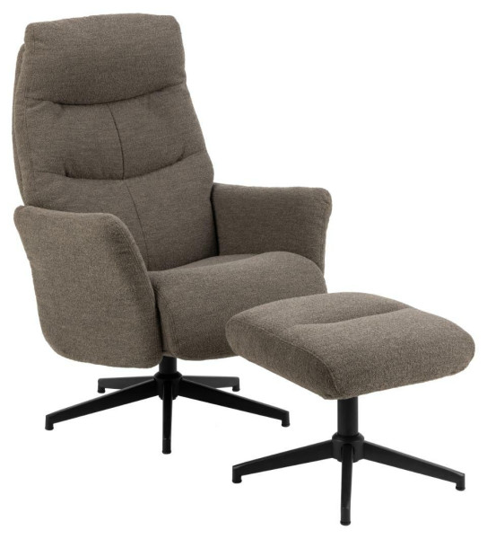 FOTEL OBROTOWY London w kolorze taupe Z PODNÓŻKIEM odchylany 271346