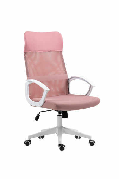 FOTEL OBROTOWY Rosso różowy MECHANIZM TILT biała podstawa 395324