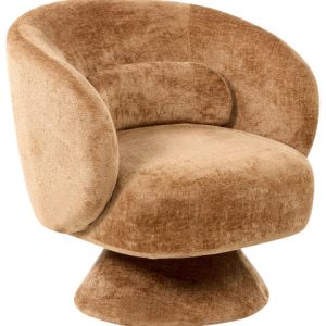 Fotel obrotowy szenil w stylu retro złoty brąz 816119 Fotel obrotowy szenil w stylu retro złoty brąz 816119
