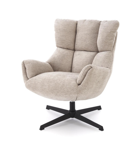 Fotel obrotowy tapicerowany COZY, beżowy 841458