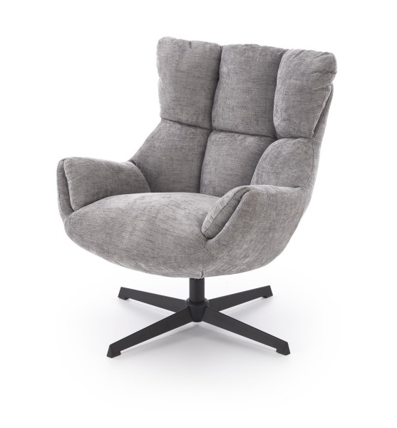 Fotel obrotowy tapicerowany COZY, szary 841465