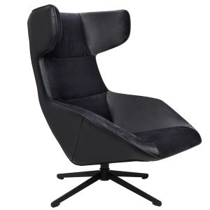 Fotel obrotowy VITA VELVET czarny PU 185947 Fotel obrotowy VITA VELVET czarny PU 185947