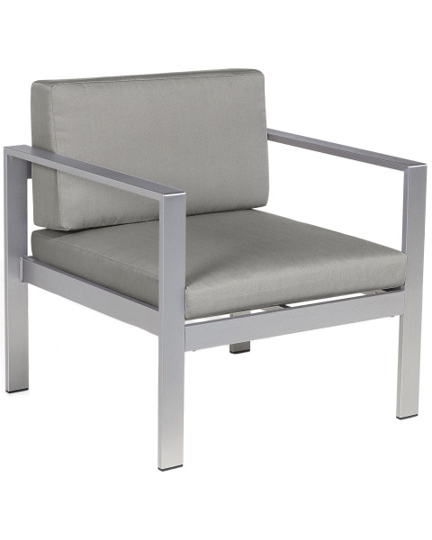 Fotel ogrodowy aluminiowy z poduszką ciemnoszary 65390