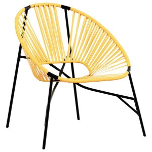 Fotel ogrodowy Egg czarno-żółty polirattan 936841 Fotel ogrodowy Egg czarno-żółty polirattan 936841
