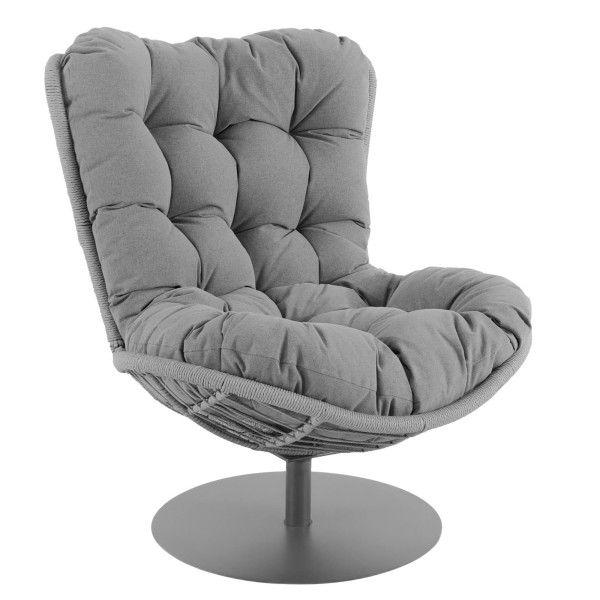 Fotel ogrodowy obrotowy Salo szary 913004