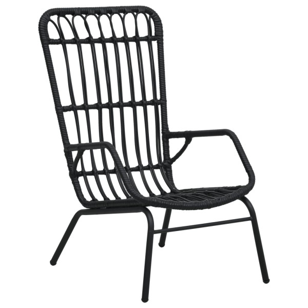 Fotel ogrodowy polirattan czarny 946111