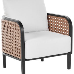 Fotel ogrodowy z poduchami aluminium złamana biel 233649 Fotel ogrodowy z poduchami aluminium złamana biel 233649