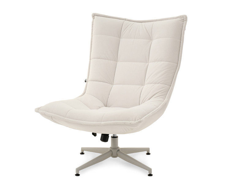 Fotel palmo kremowy welur, podstawa krem 989442