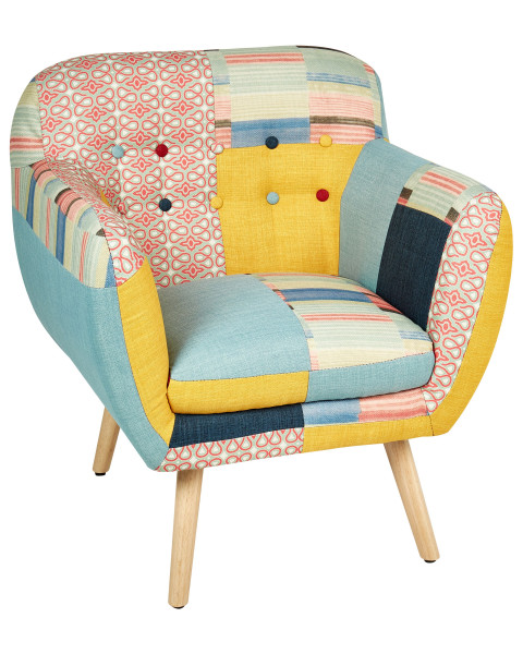 Fotel patchwork poducha wielokolorowy 58269
