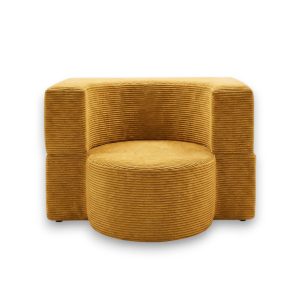 Fotel piankowy Arc musztardowy sztruks 986277 Fotel piankowy Arc musztardowy sztruks 986277