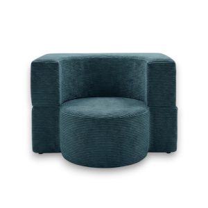Fotel piankowy Arc niebieski sztruks 986274 Fotel piankowy Arc niebieski sztruks 986274