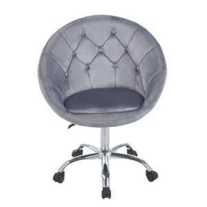 Fotel Podnoszony Elegancki Obrotowy Welur Na Kółkach Rundo Szary Jumihome 804677 Fotel Podnoszony Elegancki Obrotowy Welur Na Kółkach Rundo Szary Jumihome 804677