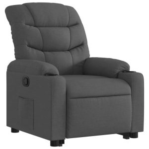 Fotel Podnoszony Rozkładany Ciemnoszary Obity Tkaniną Komfortowy Do Salonu 785614 Fotel Podnoszony Rozkładany Ciemnoszary Obity Tkaniną Komfortowy Do Salonu 785614