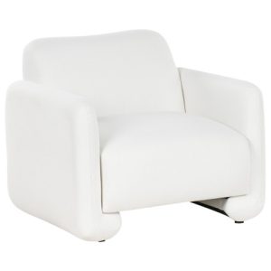 Fotel poliester styl retro biały 647215 Fotel poliester styl retro biały 647215