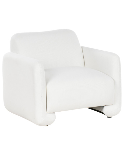Fotel poliester styl retro biały 647215