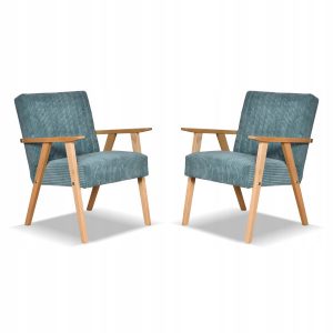 Fotel PRL zestaw retro vintage SOLER Family Meble miętowy sztruks Anafi 803594 Fotel PRL zestaw retro vintage SOLER Family Meble miętowy sztruks Anafi 803594