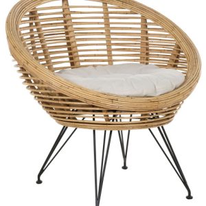 Fotel rattanowy naturalny z poduszką 300584 Fotel rattanowy naturalny z poduszką 300584
