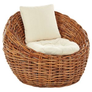 Fotel rattanowy z poduchą naturalny 77279 Fotel rattanowy z poduchą naturalny 77279