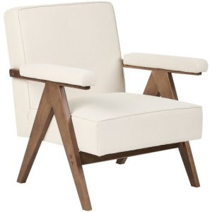 Fotel retro tapicerowany beżowy 300387