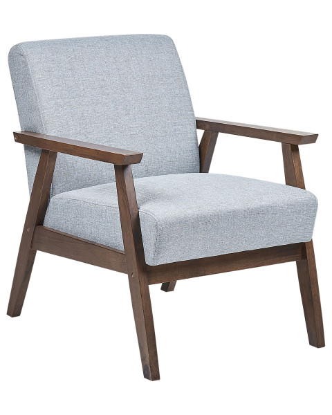 Fotel retro tapicerowany jasnoszary 158584
