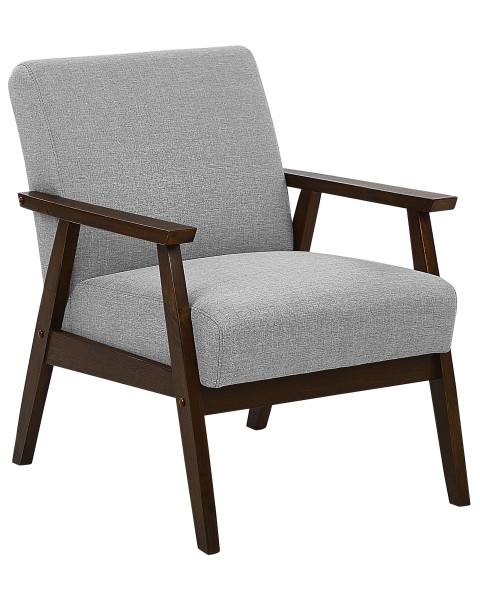 Fotel retro tapicerowany szary 70766