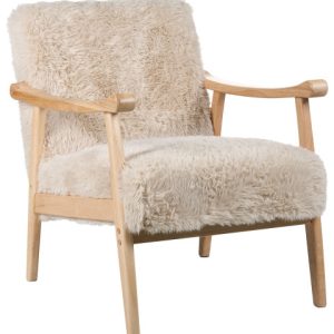 Fotel retro tapicerowany sztuczne futro jasnobeżowy 802508 Fotel retro tapicerowany sztuczne futro jasnobeżowy 802508