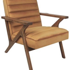 Fotel retro tapicerowany welur brązowy 298322 Fotel retro tapicerowany welur brązowy 298322