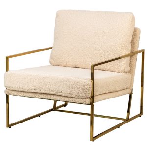 Fotel retro z metalu i białymi pętelkami 95415 Fotel retro z metalu i białymi pętelkami 95415
