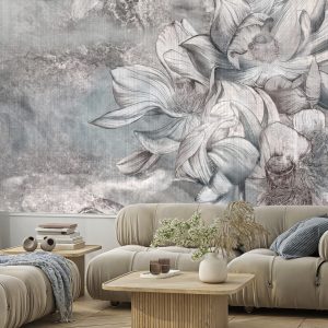 Fototapeta Piękny kwiat na betonowej ścianie 400x280cm 985884 Fototapeta Piękny kwiat na betonowej ścianie 400x280cm 985884