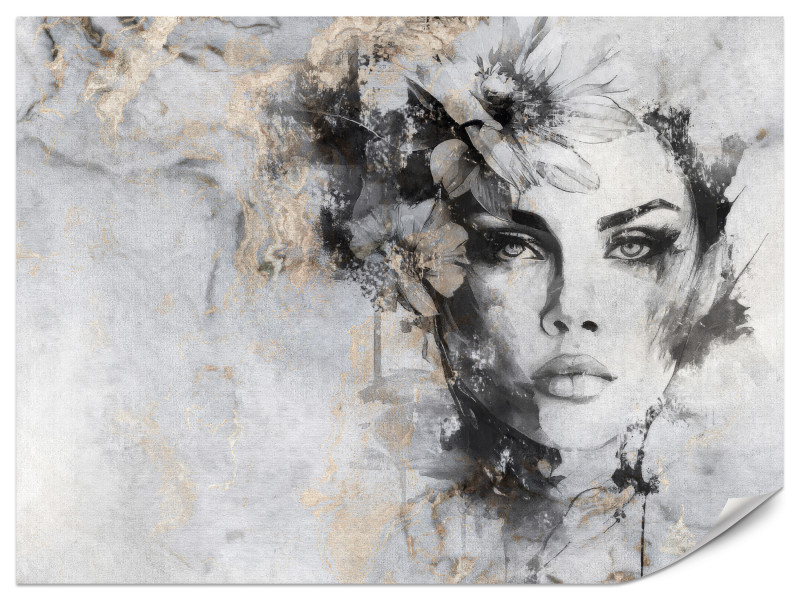 Fototapeta Piękny portret kobiety na betonie V2 350x256cm 989469