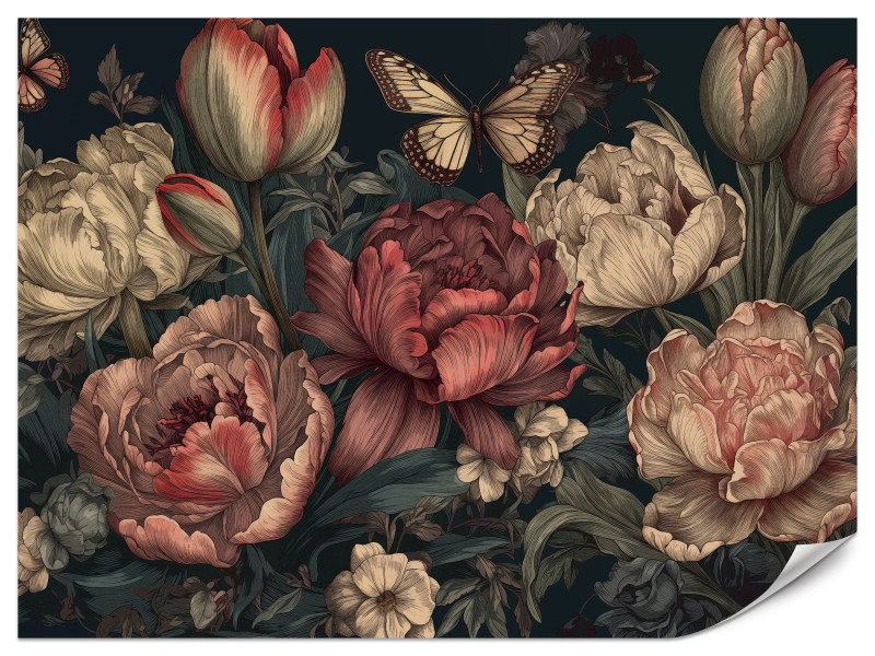 Fototapeta Piwonie w stylu vintage 450x315cm 976605