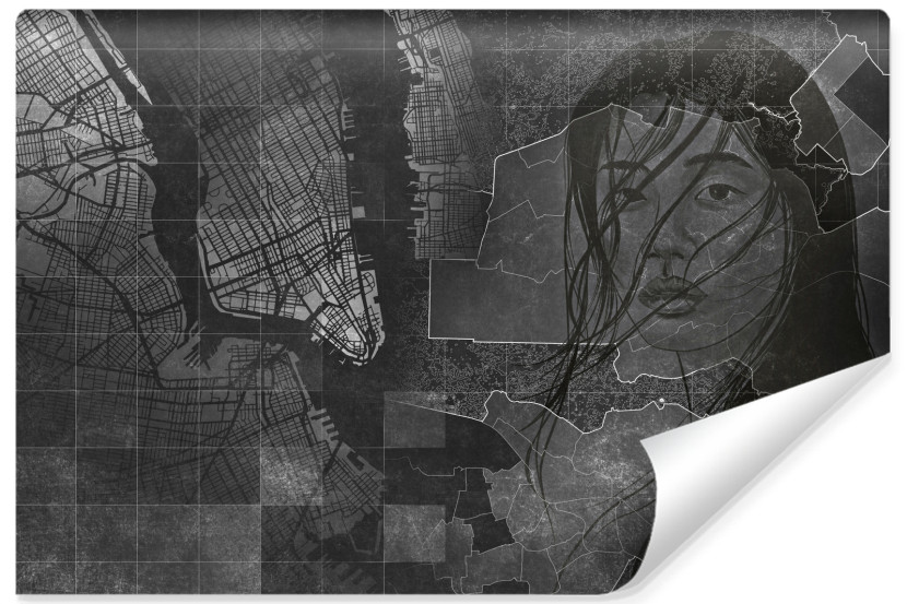 Fototapeta Portret Na Tle Mapy 416x254cm 321543