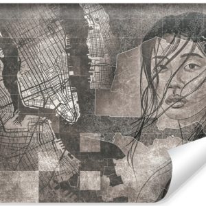 Fototapeta Portret Na Tle Mapy 416x290cm 321628