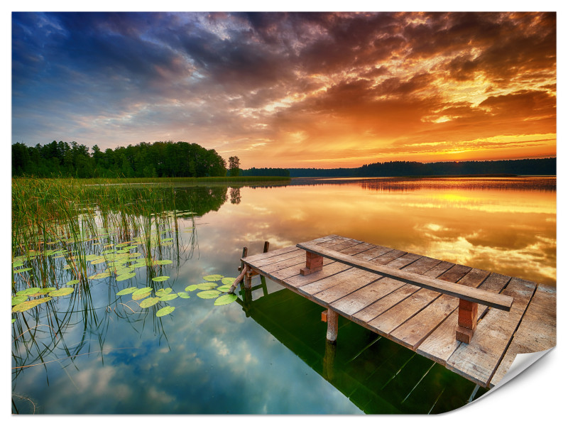 Fototapeta Zachód słońca nad jeziorem 450x315cm 984588