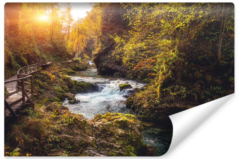 Fototapeta Zachód Słońca Nad Wodospadem 3D 315x210cm 257613