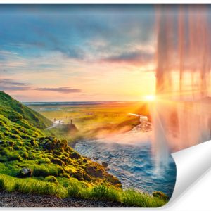 Fototapeta Zachód Słońca Nad Wodospadem 3D 416x254cm 257444
