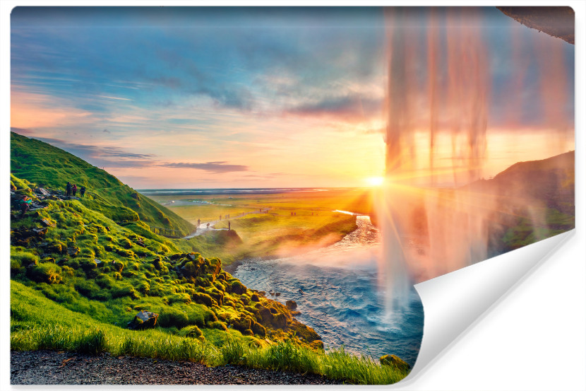 Fototapeta Zachód Słońca Nad Wodospadem 3D 450x300cm 257406