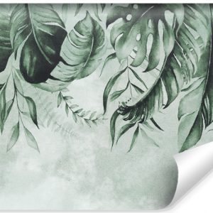 Fototapeta Zielone LIŚCIE Tropikalne Na Betonie 312x219cm 253066 Fototapeta Zielone LIŚCIE Tropikalne Na Betonie 312x219cm 253066