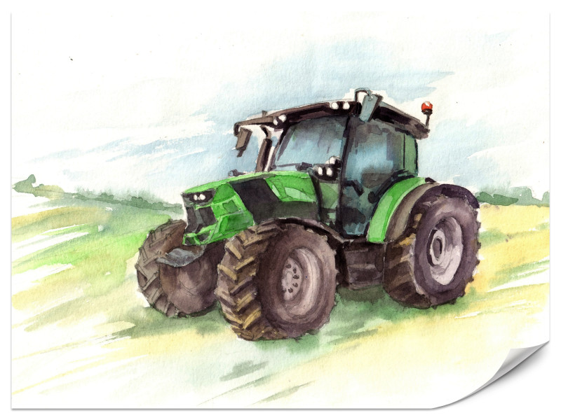 Fototapeta Zielony traktor 350x256cm 988304