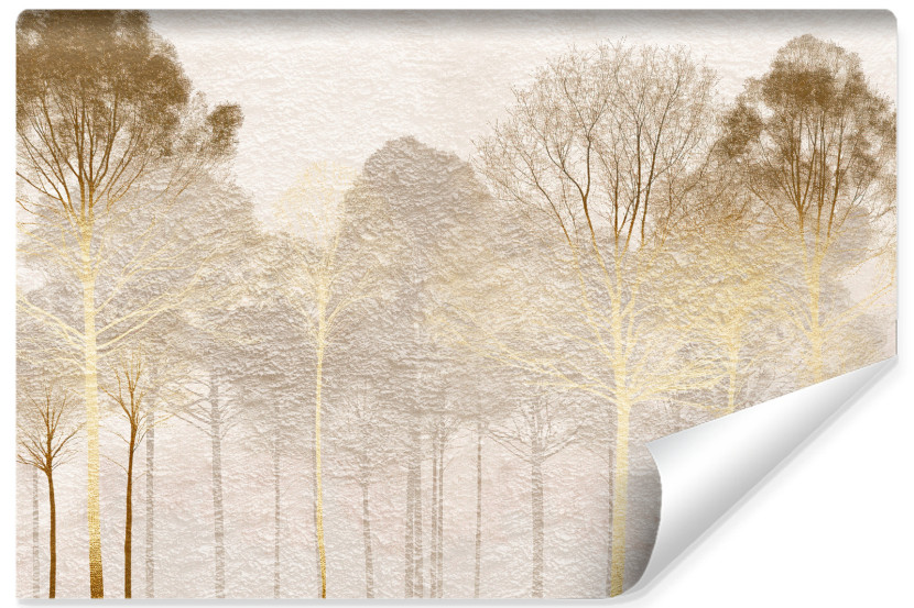 Fototapeta Złote drzewa na betonie 405x270cm 306807