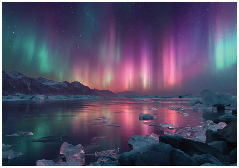 Fototapeta Zorza polarna Fioletowy Na Flizelinie Do Sypialni Salonu 300x210 931436