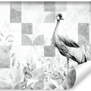Fototapeta Żuraw Pośród Liści W Styl Retro 416x290cm 319913 Fototapeta Żuraw Pośród Liści W Styl Retro 416x290cm 319913