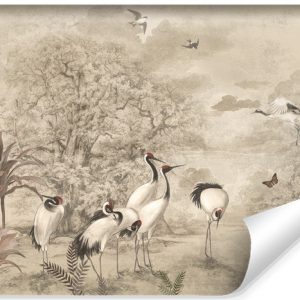 Fototapeta Żurawie w stylu retro 135x90cm 307505 Fototapeta Żurawie w stylu retro 135x90cm 307505
