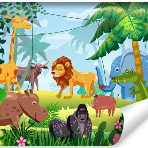 Fototapeta Zwierzęta DŻUNGLA Goryl Słoń 3D 416x290cm 264041 Fototapeta Zwierzęta DŻUNGLA Goryl Słoń 3D 416x290cm 264041