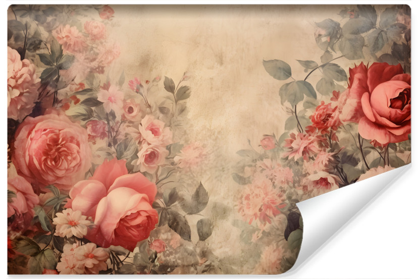 Fototapety Do Salonu Kwiaty W Stylu Retro 135x90cm 152819