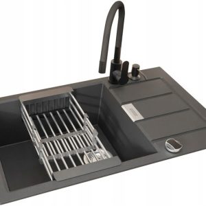 Franke Sirius Sid 2.0 S2D 611-78XL czarny onyx bateria Grado 346726 Franke Sirius Sid 2.0 S2D 611-78XL czarny onyx bateria Grado 346726
