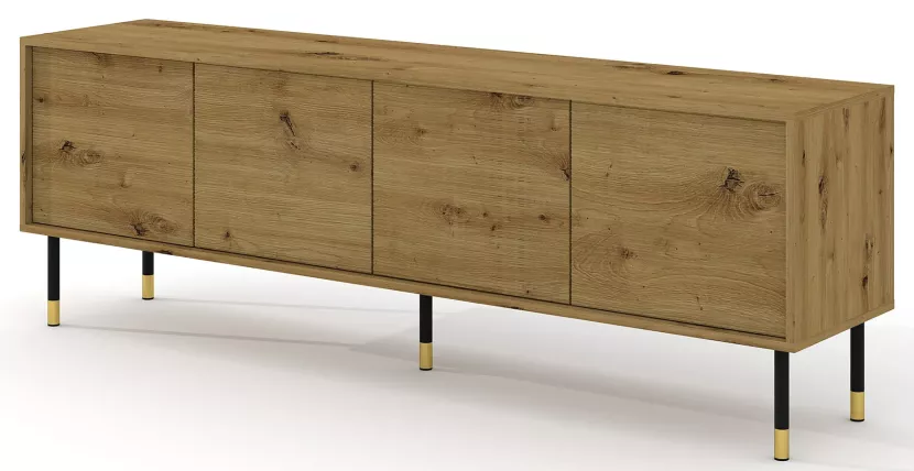 Frezowana szafka rtv dąb artisan - Mareon 692529