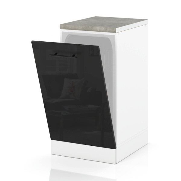 Front zabudowa zmywarki szafka 45cm spremium czarny połysk 373878