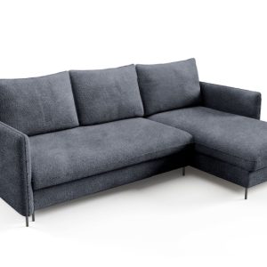 Funkcjonalny granatowy narożnik BELIS BOUCLE funkcja spania 377800