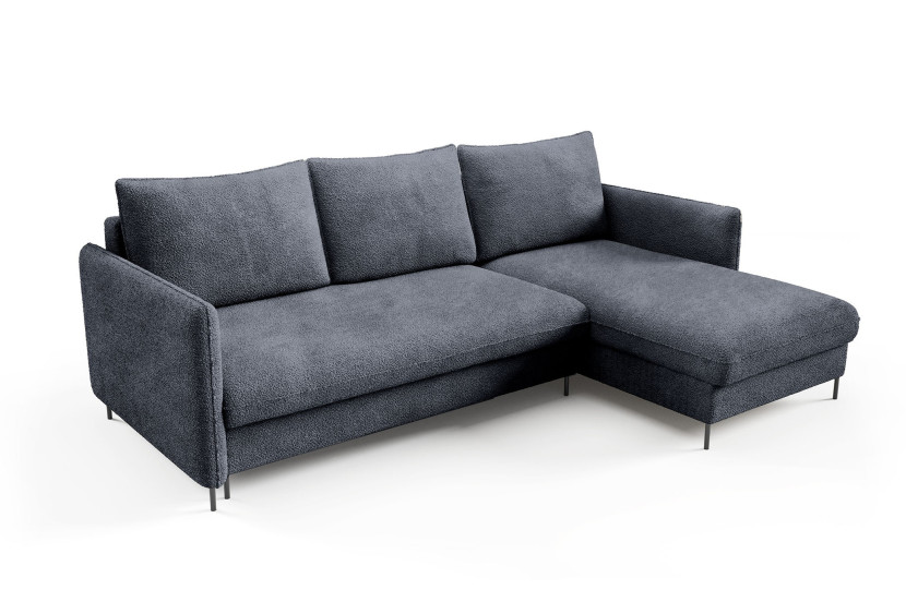Funkcjonalny granatowy narożnik BELIS BOUCLE funkcja spania 377800